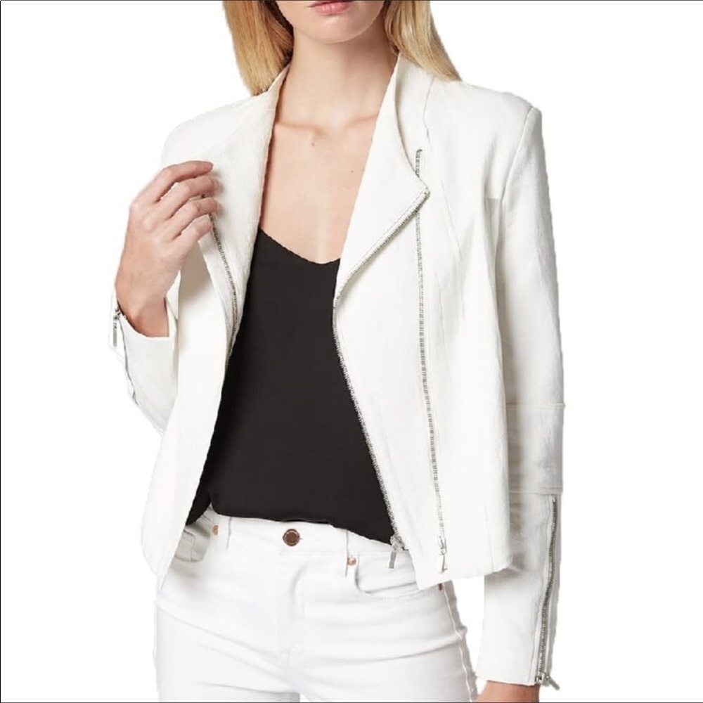 BLANK NYC CREPE JACKET WITH MESH INSERT Color Ivory Size S #18
